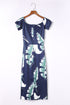Print Off Shoulder Slit Bodycon Midi Dress
